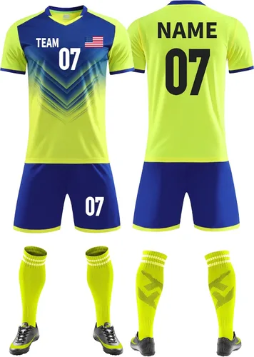TOMIYO Camiseta de fútbol personalizada para adultos y niños con nombre número de equipo y logotipo camiseta de fútbol para hombres y mujeres, L