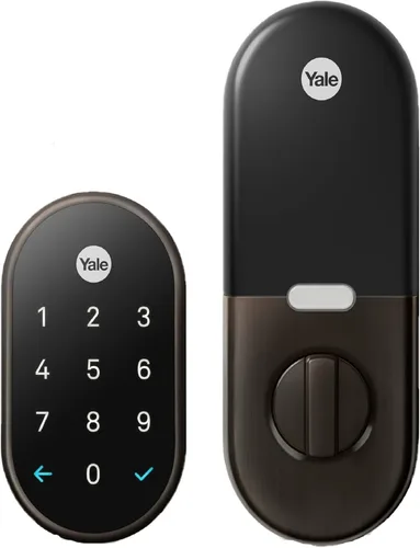 Google Nest x Yale Lock - Cerradura inteligente a prueba de manipulaciones para entrada sin llave, cerradura de cerrojo de teclado para puerta