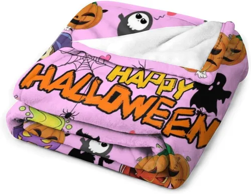 Miniatura 2 de Manta de Halloween de 60 x 50 pulgadas – Manta de fantasma de franela suave, felpa acogedora para sofá, sofá y cama, decoración de otoño e invierno