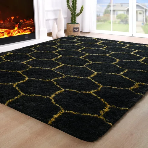 Miniatura 64 de Noahas - Alfombra suave y afelpada para habitación de niña y sala de estar, colorida, decoración para guardería, teñido anudado arcoíris, azul