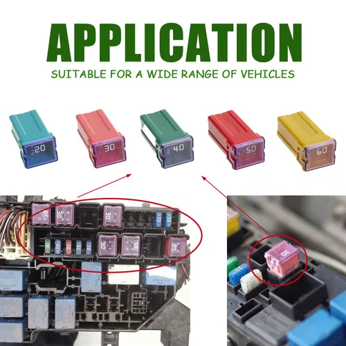 Miniatura 4 de 10 piezas de fusibles en bloque Jcase para camiones, autos y SUV (20A/30A/40A/50A/60A, 2 piezas de cada uno)