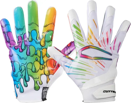 Miniatura 17 de Guantes de fútbol Cutters - Guantes de receptor de fútbol para el día del partido con agarre de silicona de alta adherencia, soporte y protección
