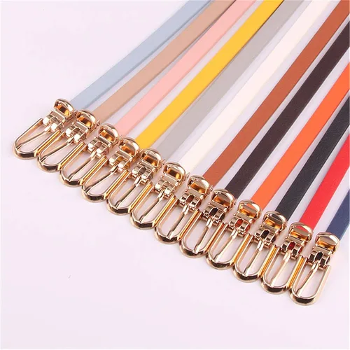 Miniatura 2 de Andongnywell - Cinturón de piel para mujer con cinturón de hebilla con cinturón de color sólido