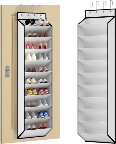 Miniatura 9 de KEEPJOY Organizador de zapatos sobre la puerta, organizador de zapatos colgante con 12 bolsillos de malla, organizador de zapatos para armario