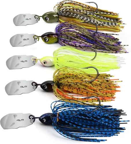 MadBite by KastKing - Señuelos de pesca con cuchillas, kits multicolores, acción vibratoria irresistible, ganchos de punta de aguja de alambre A2: