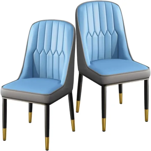 Miniatura 31 de YVYKFZD Juego de 2/4 sillas de comedor, sillas de cocina con respaldo y patas de metal, silla de comedor de piel sintética, silla auxiliar cómoda