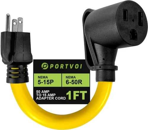 Cable adaptador de cargador NEMA 5-15P macho a 6-50R hembra 120V 3 clavijas macho a 240 V, certificación ETL, 12 pulgadas de largo, 10 AWG/3C, 30 A