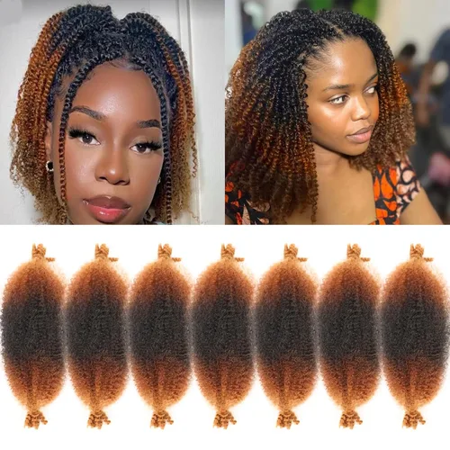 Miniatura 41 de 3 paquetes de cabello trenzado Marley Twist de 8 pulgadas, cabello afro twist elástico preseparado para rastas suaves de imitación, cabello