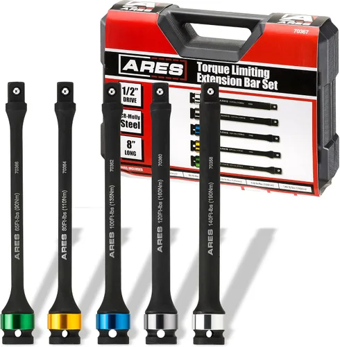 ARES 70367 - Juego de barras de extensión de limitación de par - Cromo Moly - Barras de grado de impacto de 8 pulgadas de largo - Acción flexible
