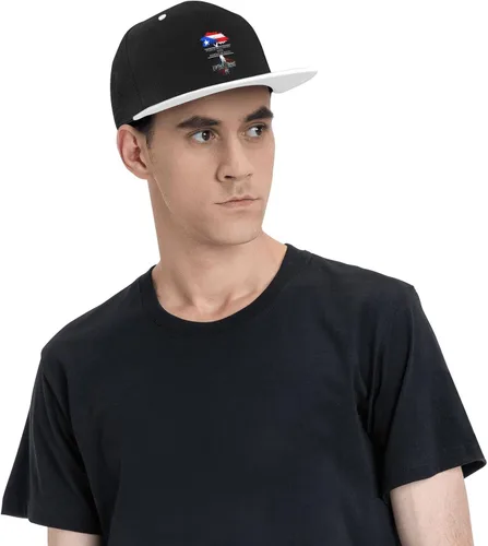 Miniatura 3 de DARLEKS Unisex Flat Bill Hats Adjustable Snapback Baseball Cap Flat Edge Hip Hop Hat