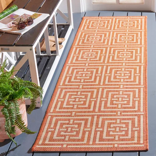 Miniatura 11 de SAFAVIEH Courtyard Collection CY6937 - Alfombra decorativa para interiores y exteriores, impermeable, fácil de limpiar, 2 pies 3 pulgadas x 6 pies 7