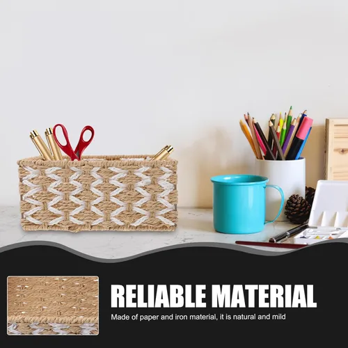 Miniatura 5 de Alipis 3 cestas de almacenamiento tejidas con cuerda, hechas a mano, apilables, organizador decorativo para encimera, estante, tanque de inodoro