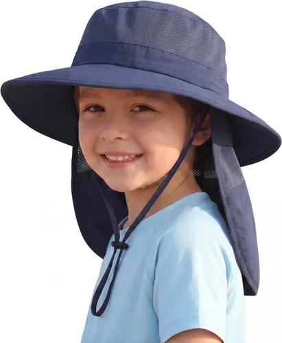 Miniatura 10 de Home Prefer Sombrero de sol para niños al aire libre UPF50+ Sombrero de pesca de ala ancha con solapa para el cuello