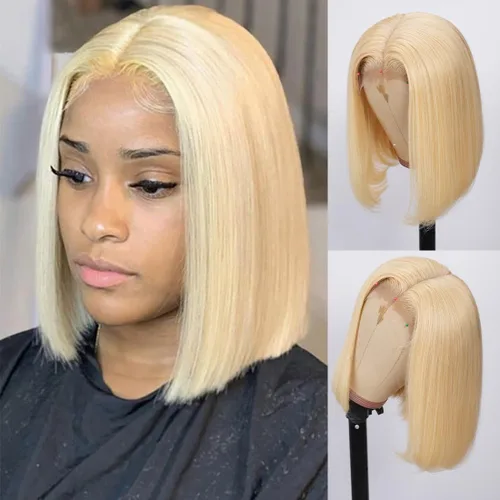 UTIDE Bob Wig Human Hair Straight 5X5 Lace Front Wig Human Hair 150% Density Short Straight Frontal Bob Wig 5x5 HD Transparent Lace Frontal Wig Pre