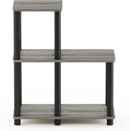 Miniatura 4 de Furinno Turn-N-Tube - Estantería decorativa, color roble francés gris/negro Roble Francés/Negro