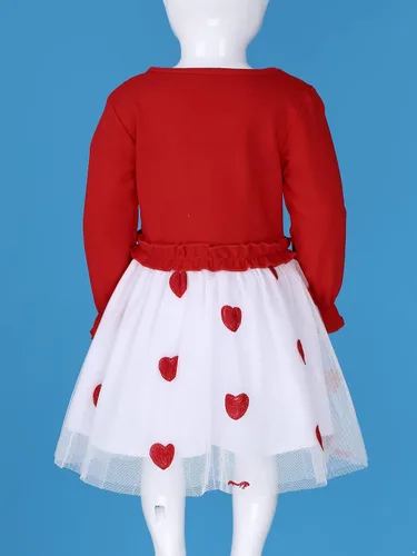 Miniatura 5 de Kaerm Disfraz de tutú de tul de princesa con estampado de corazón y manga larga para niñas