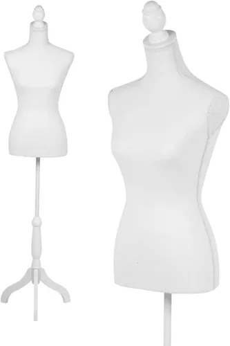 Miniatura 19 de Torso de Maniquí Forma de Vestido Altura Ajustable Maniquí Femenino Modelo de Exhibición Cuerpo de Torso Soporte Trípode Formas de Ropa