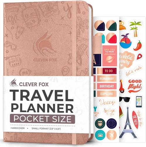 Miniatura 15 de Clever Fox Bolsillo para diario de viaje, organizador de itinerarios de vacaciones y viajes por carretera, diario de memoria de viaje, cuaderno