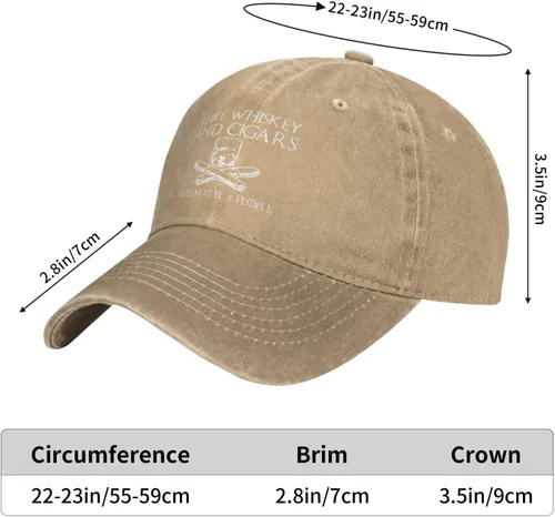 Miniatura 3 de Funny Hat I Like Whiskey and Cigars and Maybe 3 People Hat for Men Baseball Caps Adjustable Caps