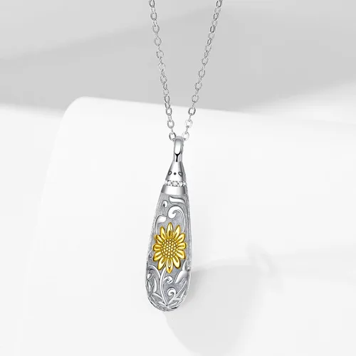 Miniatura 96 de Collar con colgante de urna de cenizas de cremación y árbol de la vida para mujer, plata de ley US1