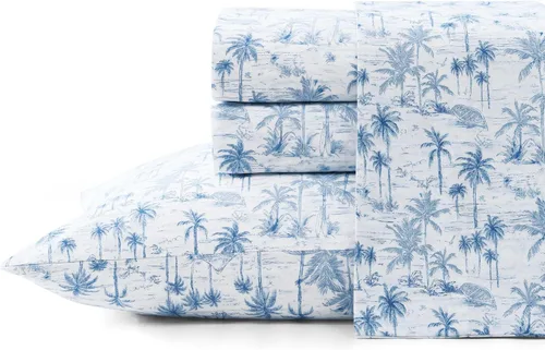 Miniatura 69 de Tommy Bahama - Juego de sábanas tamaño King, ropa de cama de percal 100% algodón con una sensación crujiente y fresca, sábanas con sábana bajera