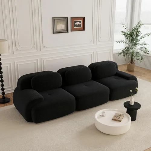 Miniatura 72 de Sofás modulares sin hueso de 152.8 pulgadas para sala de estar, sofá modular con diván en forma de L, cómodo asiento profundo tapizado de tela