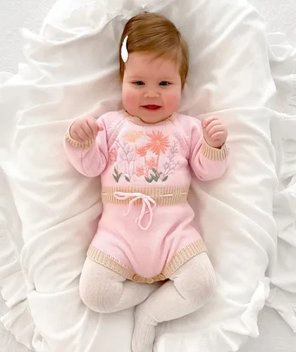 Miniatura 21 de ZAXARRA Suéter de bebé niña mameluco suéter de punto bordado flor sudadera mameluco ropa de otoño infantil