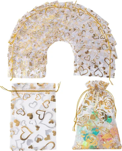 Miniatura 8 de Staruby 100 bolsas de organza – Bolsas de regalo de joyería con cordón de 3 x 4 pulgadas – Bolsas de malla para bodas, fiestas, regalos de Navidad