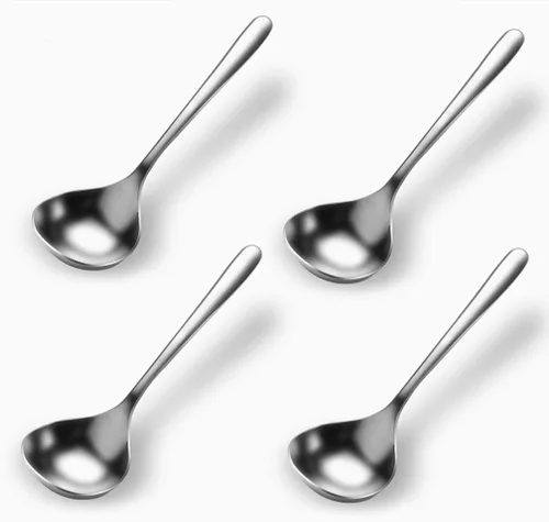 Cuchara de sopa profunda de acero inoxidable 18/8, 6.7 pulgadas (4 empaquetadas)