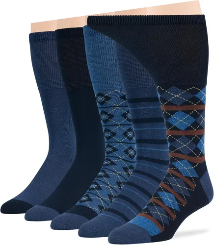 Miniatura 13 de 7BIGSTARS KINGDOM Calcetines de algodón para hombre, diabéticos, no vinculantes, paquete de 5 unidades, talla L/XL, Azul mezclilla, verde oliva