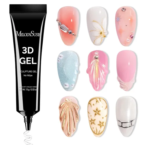 Miniatura 15 de MelodySusie Juego de Pegamento de Pedrería para Uñas, Diseño de Arte de Uñas en Gel 3D Pegamento Adhesivo Fuerte para Gemas de Uñas para Dijes Gemas