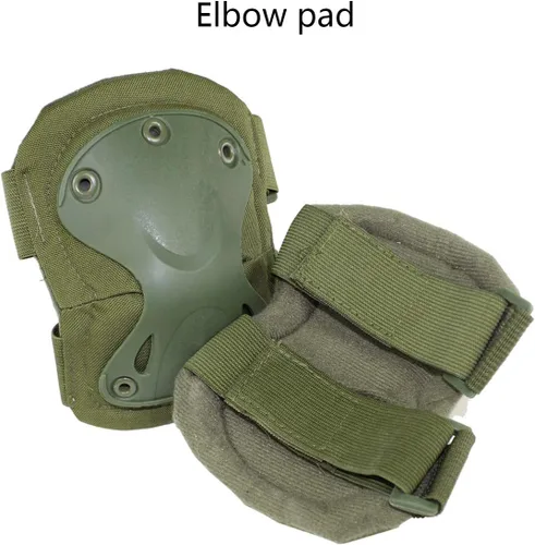 Miniatura 6 de Almohadillas Protectoras Tácticas de Combate para Rodilla y Codo para Juegos de Paintball CS al Aire Libre, Ciclismo, Seguridad, Equipo de Verde