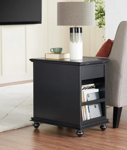 Miniatura 4 de Martin Svensson Home Elegante mesa auxiliar para silla con potencia, 24 pulgadas de ancho x 16 pulgadas de profundidad x 25 pulgadas de alto, negro