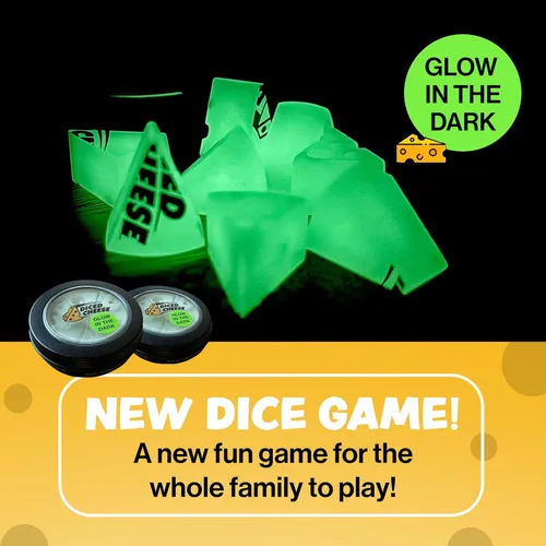 Miniatura 5 de Diced Cheese Glow-in-the-Dark - Divertido y adictivo juego de dados para mayores de 15 años - Conquista las torres inclinadas del queso - No se