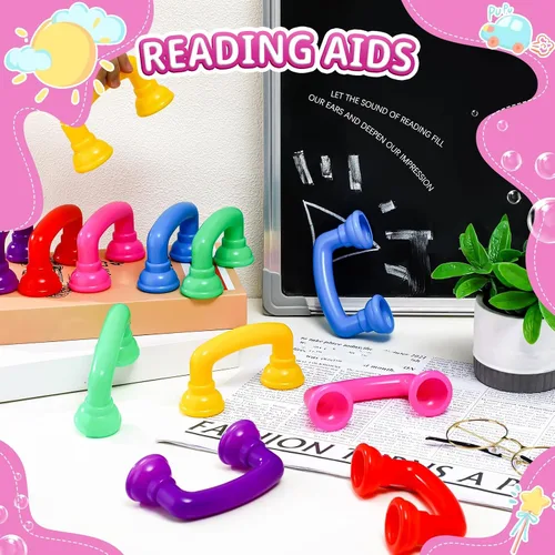 Miniatura 4 de Honoson 6 Piezas Teléfonos de Lectura Susurrante Retroalimentación Auditiva Teléfono de Lectura para Aula Escucharme a Mí Mismo Teléfono de Sonido