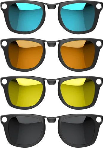 Miniatura 12 de 4 clips polarizados para Ray-Ban Meta Wayfarer y Gen 2 (RW4006/RW4012, M, 50-22), clip de decoloración para protección UV Meta Wayfarer Gen 2, juego