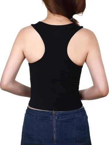 Miniatura 6 de Camisetas cortas de 3 piezas para mujer, camisetas de entrenamiento, básicas, recortadas, sin mangas, espalda cruzada, deportes, gimnasio