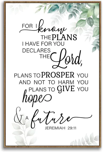 Miniatura 26 de PHAMTE Jeremías 29 11 - Arte de pared de Jeremías cristiano 29:11 For I Know The Plans I Have For You, arte de pared, versículo bíblico con texto