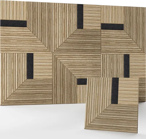 Miniatura 13 de JaneTech Paquete de 8 paneles acústicos artísticos de 48 x 32 pulgadas, paneles de absorción de sonido, tratamiento acústico para estudios