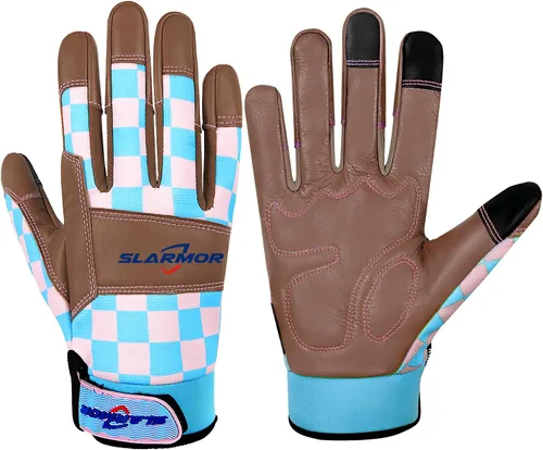 Miniatura 13 de Guantes de jardín de cuero para mujer, guantes de trabajo a prueba de espinas para desmalezar, cavar, plantar, podar guantes de jardín