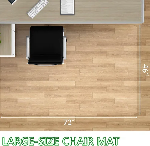 Miniatura 2 de 100pointONE Tapete grande para silla de oficina para suelo de madera dura, 46 x 72 pulgadas, protector de suelo transparente para silla rodante