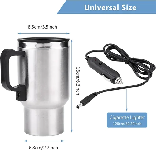 Miniatura 5 de Hervidor de té eléctrico, hervidor eléctrico para automóvil, 12 V 15.2 fl oz, taza de calefacción eléctrica de viaje en el automóvil, calentador