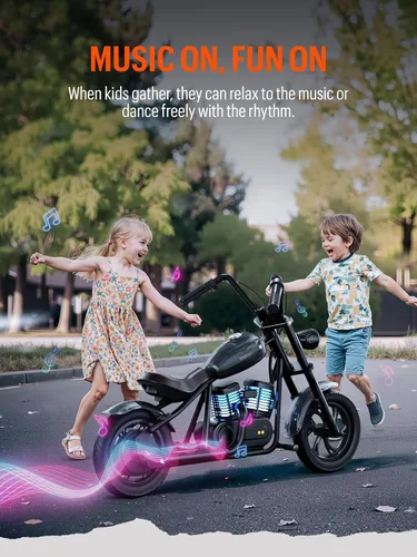 Miniatura 7 de Bicicleta eléctrica Hyper GoGo para niños – Bicicleta eléctrica para niños con luces ambientales coloridas, 3 modos de velocidad hasta 10 MPH, 60