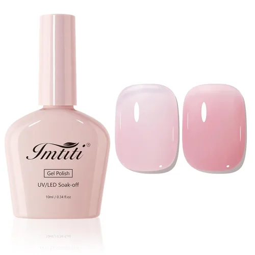 Miniatura 19 de Esmalte de uñas en gel color rosa transparente, 15ml, color rosa translúcido Jelly, esmalte de uñas en gel UV/LED que se absorbe para manicura