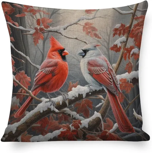 Miniatura 11 de Fundas de almohada de 16 x 16 pulgadas, diseño de pueblo de invierno, decoración de Navidad, para sofá, sala de estar, dormitorio