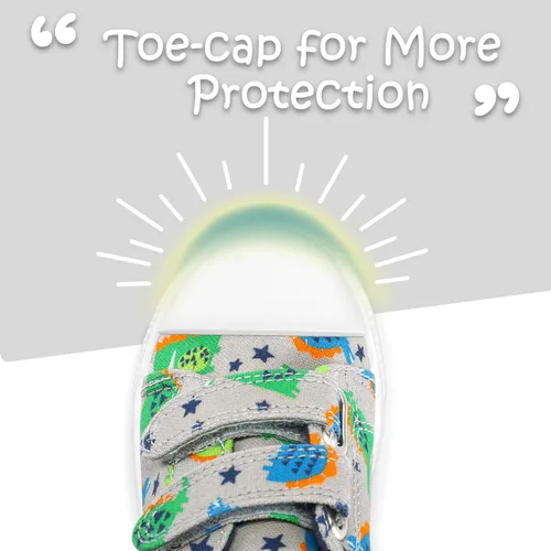 Miniatura 4 de K KomForme - Tenis de lona para niños y niñas de dibujos animados con doble velcro