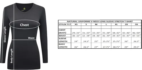Miniatura 7 de Natural Uniforms Camiseta de manga larga con cuello en V para mujer