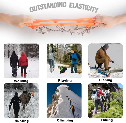 Miniatura 3 de Versión mejorada de crampones de tacos de hielo de tracción Walk, picos de acero inoxidable y silicona duradera, botas para senderismo en suelo