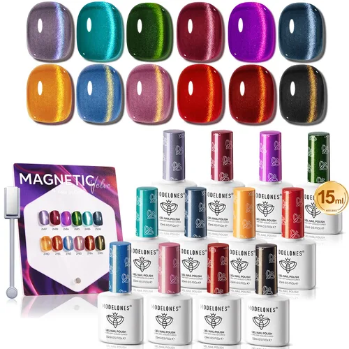 Miniatura 25 de Modelones Kit de estampado de uñas a cuadros de 16 piezas, sello de punta francesa, esmalte de gel de pintura blanca y negra, a prueba de polvo