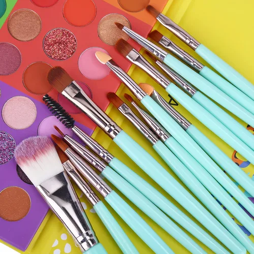 Miniatura 5 de UCANBE Paleta de sombra de ojos de 54 colores Splashy Candies + 15 piezas de brochas de maquillaje, altamente pigmento mate metálico brillante
